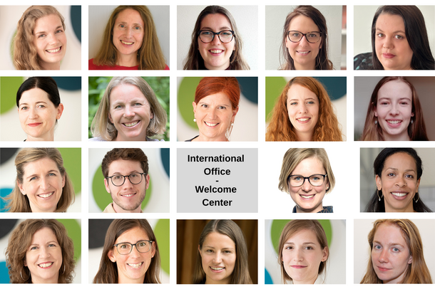 Team des International Office - Welcome Center, Bildquelle: Renate Trummer, Fotogenia / Canva Pro