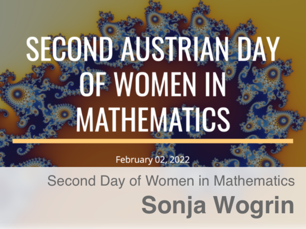 Text "Second Austrian Day of Women in Mathematics" auf abstrakten Bild.