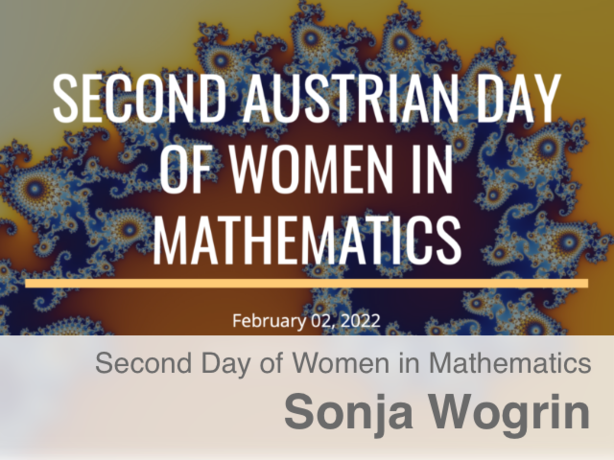 Text "Second Austrian Day of Women in Mathematics" on abstract picture.