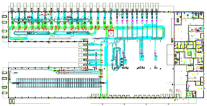 Darstellung des Layouts einer Logistikzentrums