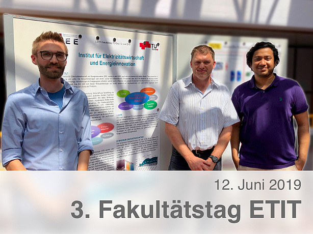 Robert Gaugl, Udo Bachhiesl und Karthik Bhat bei der Posterpräsentation des Fakultätstages.