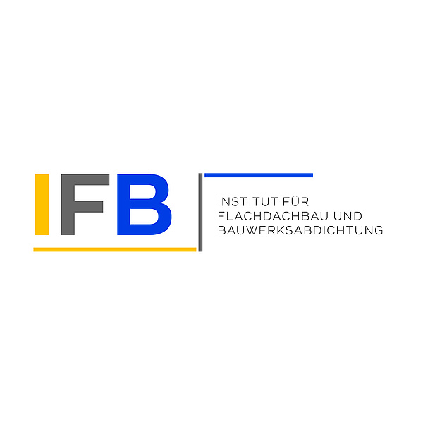 Text: IFB. Institut für Flachdachbau und Bauwerksabdichtung