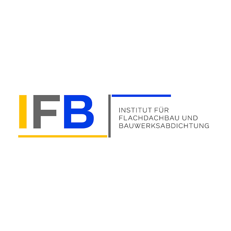 Text: IFB. Institut für Flachdachbau und Bauwerksabdichtung