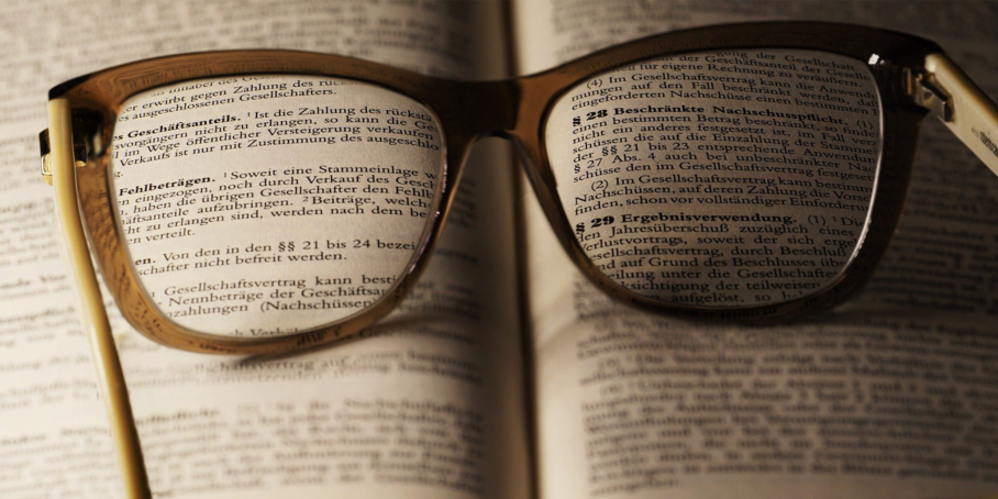 Glasses on a book