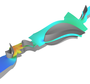 Steady 3D Euler calculation of the 2-stage DREAM test turbine