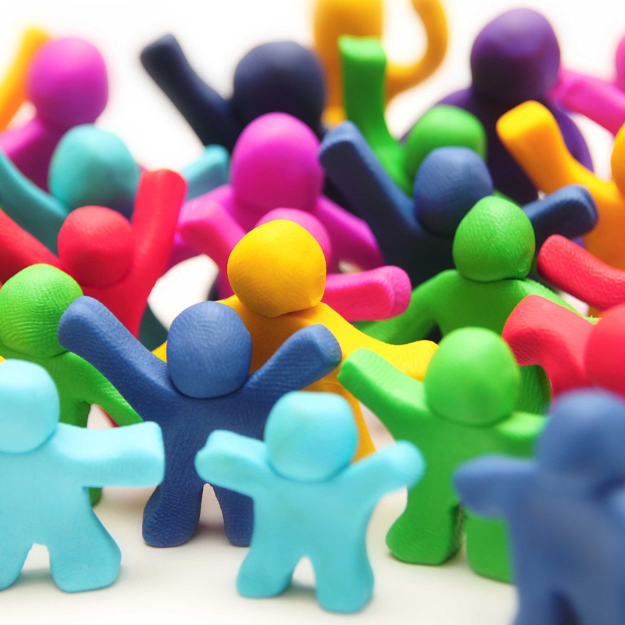 Colourful plastic figures