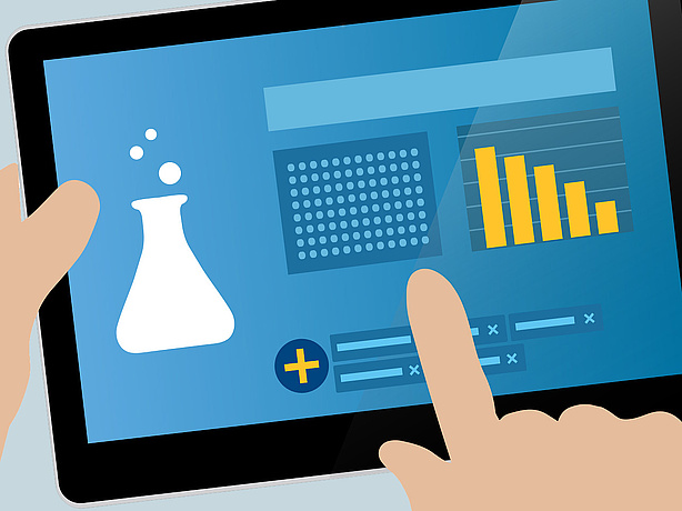 tablet with lab values