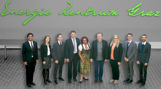 (v.l.n.r.) Karthik BHAT, Eva-Maria SCHERFRANZ, Thomas KLATZER, Udo BACHHIESL, Andrea MOSER, Heinz STIGLER, Petra OCHENSBERGER, Florian REITMAIR, Robert GAUGL