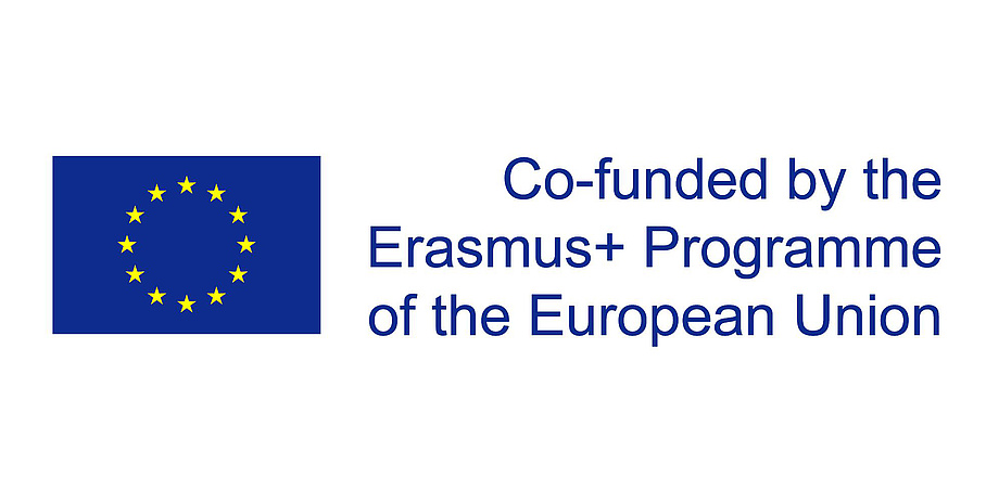 EU-Flagge, Co-funded by the Erasmus+ Programme of the European Union