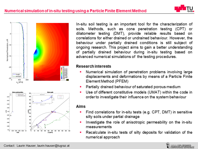 Numerical simulation of in-situ testing using a Particle Finite Element Method