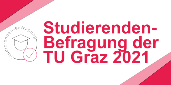 Text on the image in German: Studierenden-Befragung der TU Graz 2021