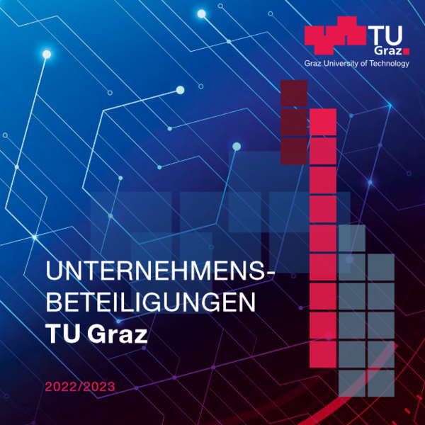 Bild der Alten Technik, Logo der TU Graz und der Text: Unternehmensbeteiligungen TU Graz