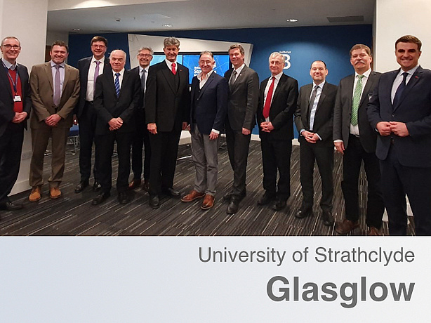 Gruppenbild der Delegation der TU Graz mit Vertretern der Universität Strathclyde.