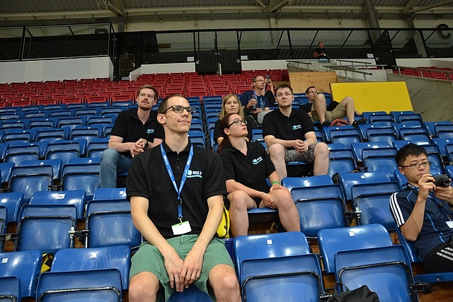 BCI Racing Team members watching other Cybathlon disciplines