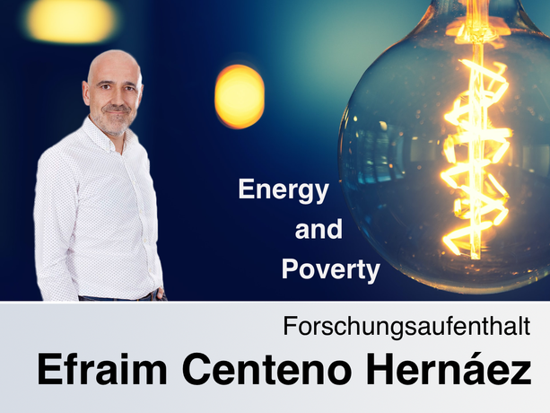 Foto von Herrn Efraim Centeno Hernáez und einer Glühbirne.