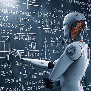 Robot writing on a blackboard