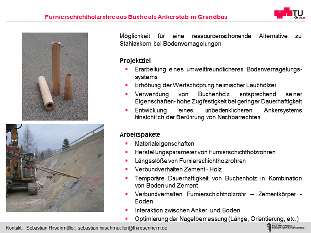 beechwood laminated veneer lumber (LVL) poles in temporary soil nailing
