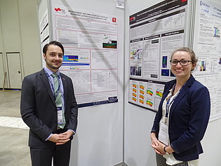 Pascal Bader and Sabine Bauinger presenting their research poster at the ASME Turbo Expo 2016 in Seoul, South Korea