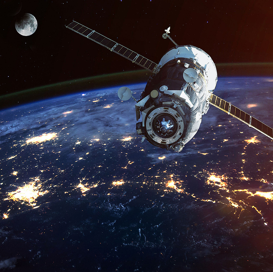 Satellite in outer space.