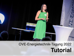 Sonja Wogrin on stage of the OVE Energy Technology Conference.