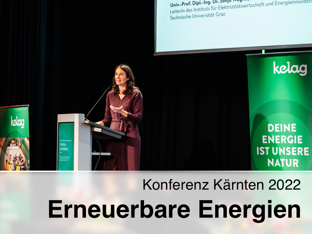 Sonja Wogrin auf der Bühne der Erneuerbaren Energien Konferenz 2022.