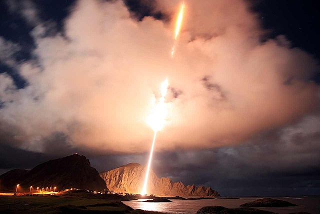 Start der CHAMPS Rakete 41.094 am 11. Oktober 2011 von Andøya; © Kolbjørn Dahle, Andøya Space Center