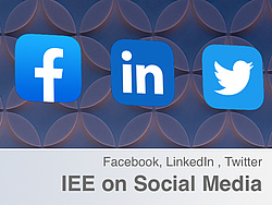 Logos von Facebook, LinkedIn und Twitter.