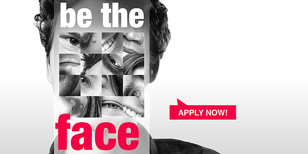 be the face Collage mit Gesichtsmerkmalen.