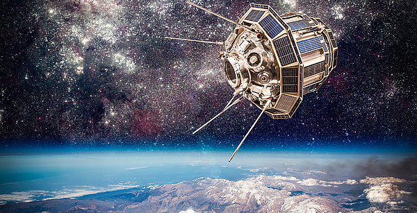 Satellite in outer space.