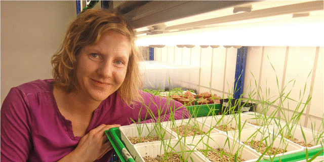 Christin Zachow in the greenhouse