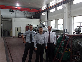 Prof. Göttlich and Prof. Sanz with Prof. Qun Zheng during their visit of Harbin Engineering University in Harbin, China