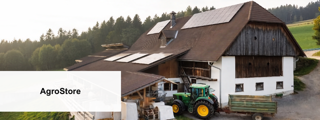 Bauernhof mit PV am Dach.
