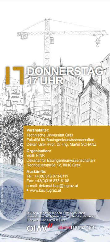 Deckblatt des Folders für die Vortragsreihe Donnerstag 17 Uhr