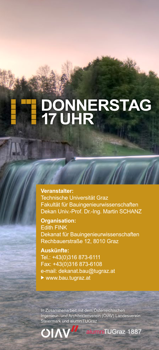 Deckblatt des Folders für die Vortragsreihe Donnerstag 17 Uhr