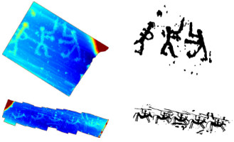 Segmentation samples with input depth and mask visualization