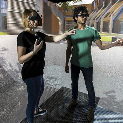 students exploring virtual reality 