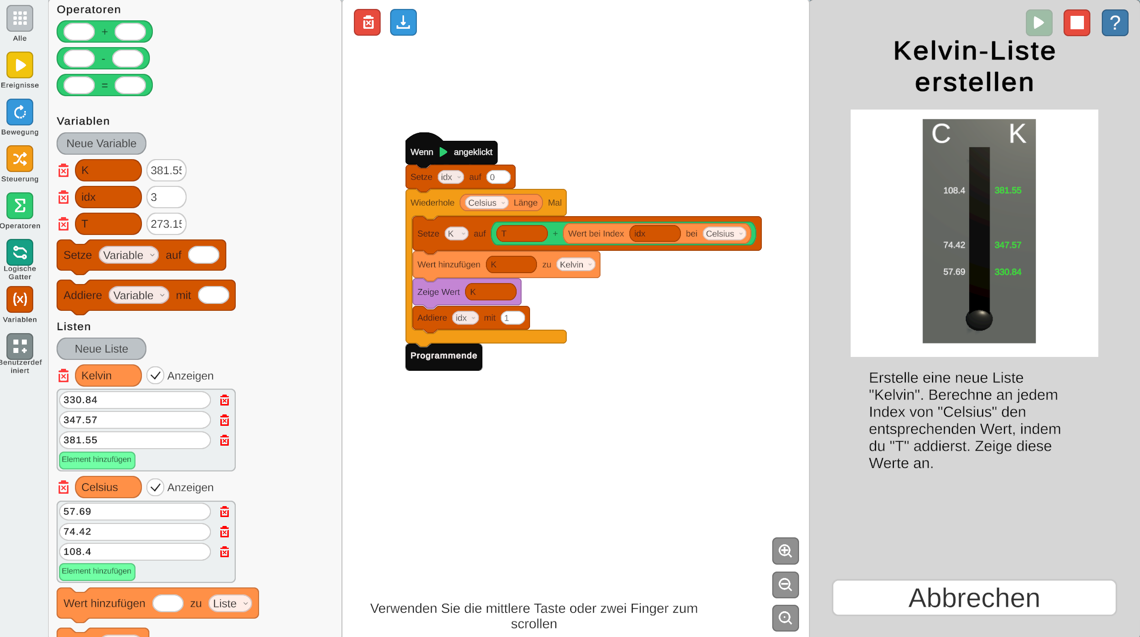 Ein Bild mit Blöcken, die in einem Computerspiel zum Programmieren genutzt werden können