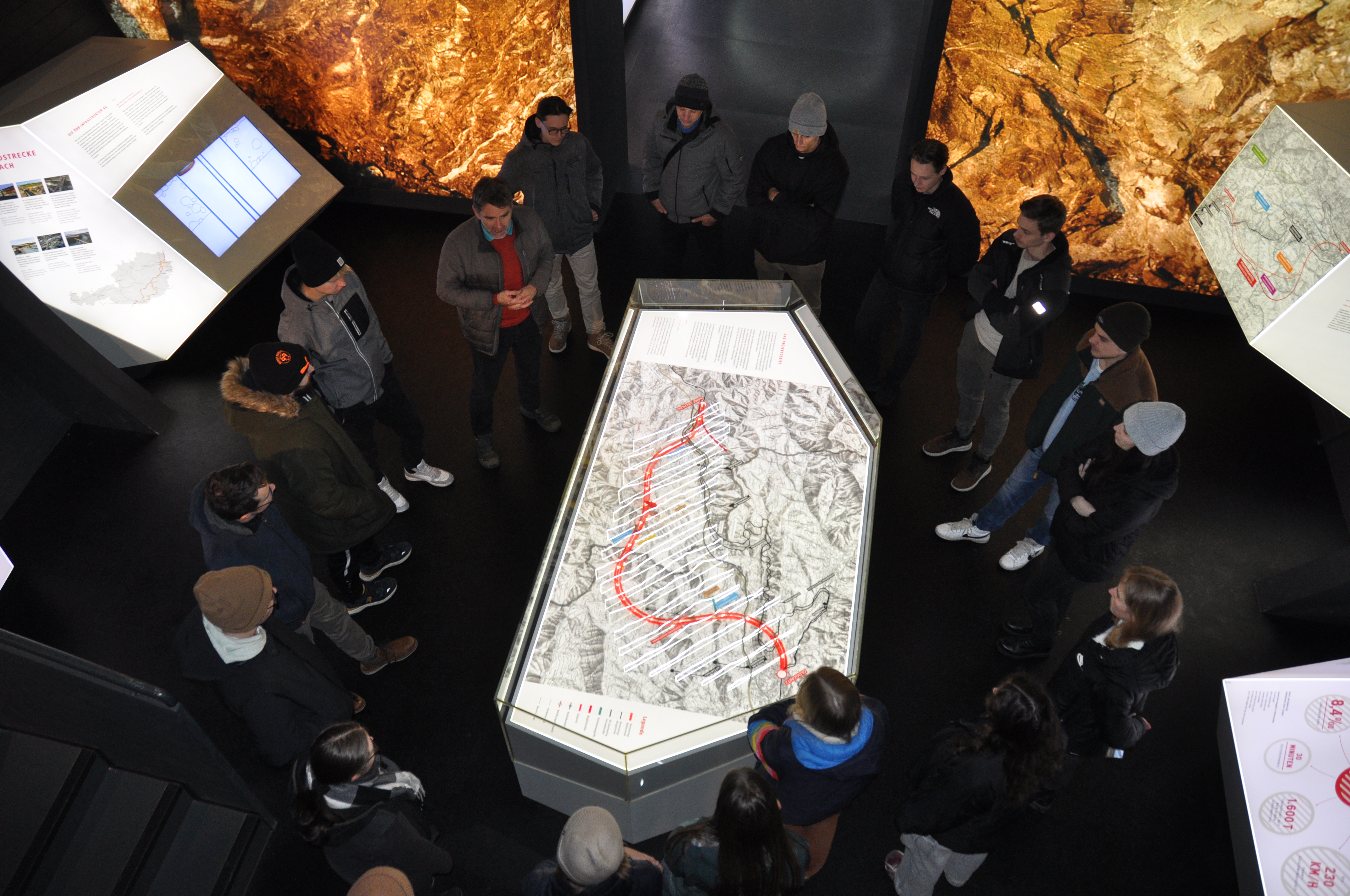 A bird's eye view of a modelled representation of a tunnel.