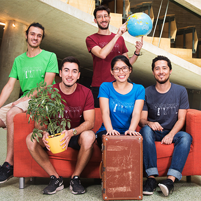 International students sitting on a couch