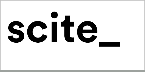 Schwarzes Scite-Logo auf weißem Hintergrund